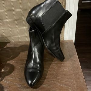J. Crew Black Leather Short Chelsea Boots, size 7.5